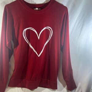 Maurices Red Sweatshirt with Heart Design